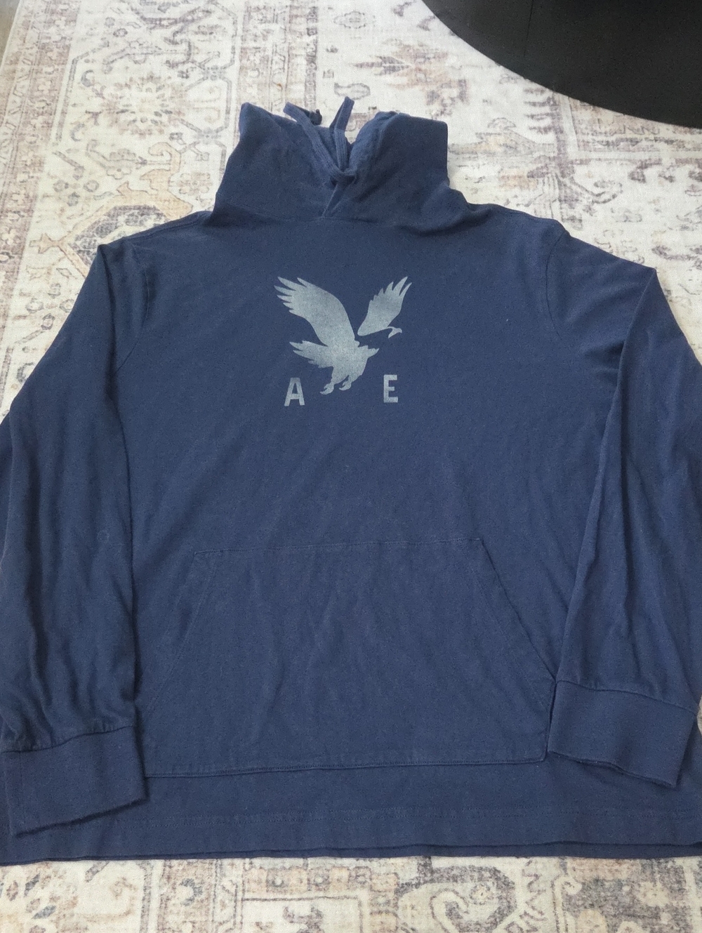 American Eagle Outfitters Navy Turtleneck Pullover with Eagle Logo